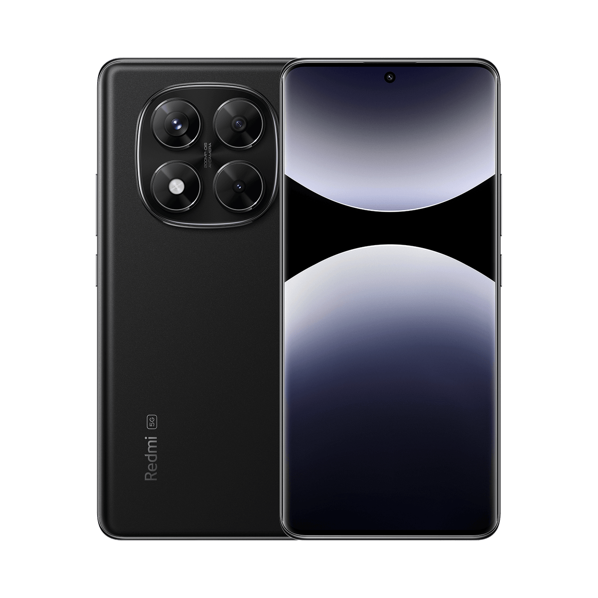 Xiaomi Redmi Note 14 Pro 5G in Schwarz – Vorder- und Rückseite