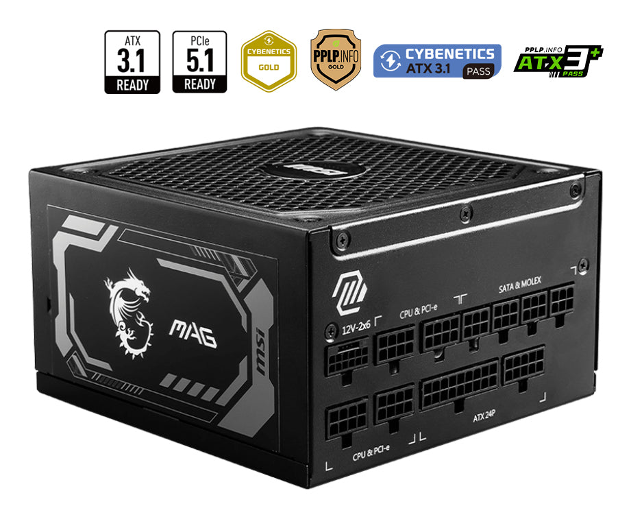 MSI MAG A1250GL PCIE5 – 1250-W-Netzteil, 80 PLUS Gold, ATX 3.1