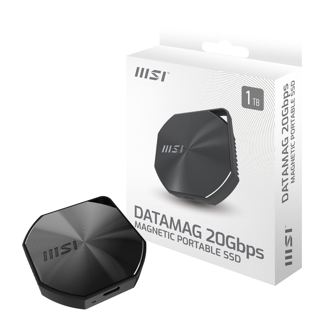 MSI DATAMAG 1 TB – magnetische Portable SSD, USB-C 20 Gbit/s