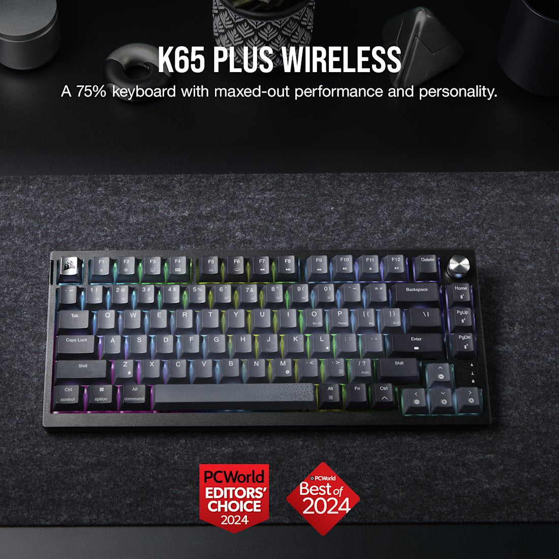 Corsair K65 Plus Wireless – Draufsicht US-Layout