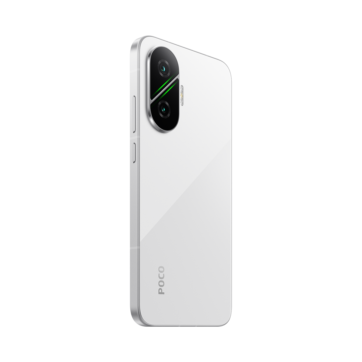 Xiaomi POCO F7 in Weiß – Seitenansicht