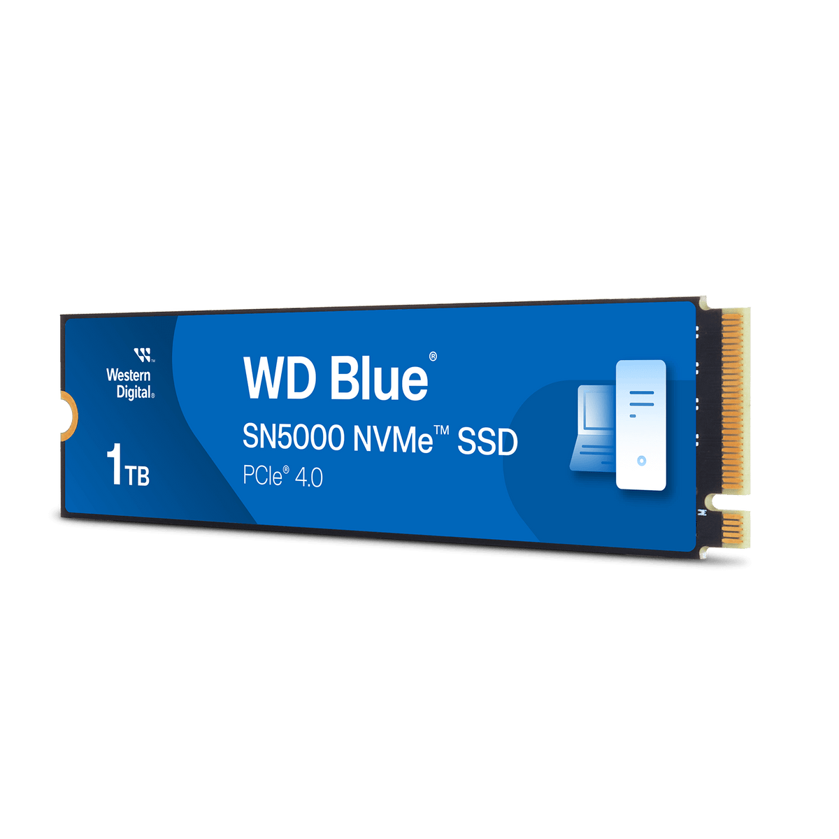 WD Blue SN5000 1 TB NVMe-SSD – schräge Ansicht